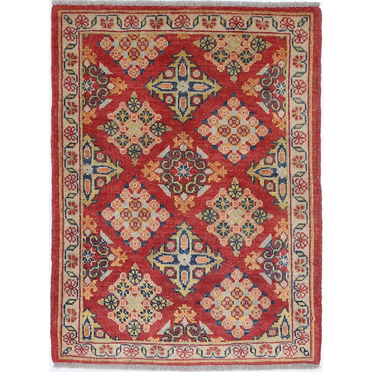 Revival 2x3 Handmade Double Knotted Washable Wool Rug - Colorful
