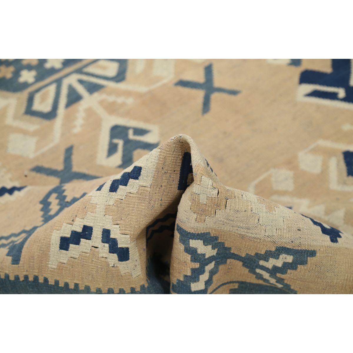 Kafkaas 7x11 Hand Woven Washable Wool Rug - Soft Hues