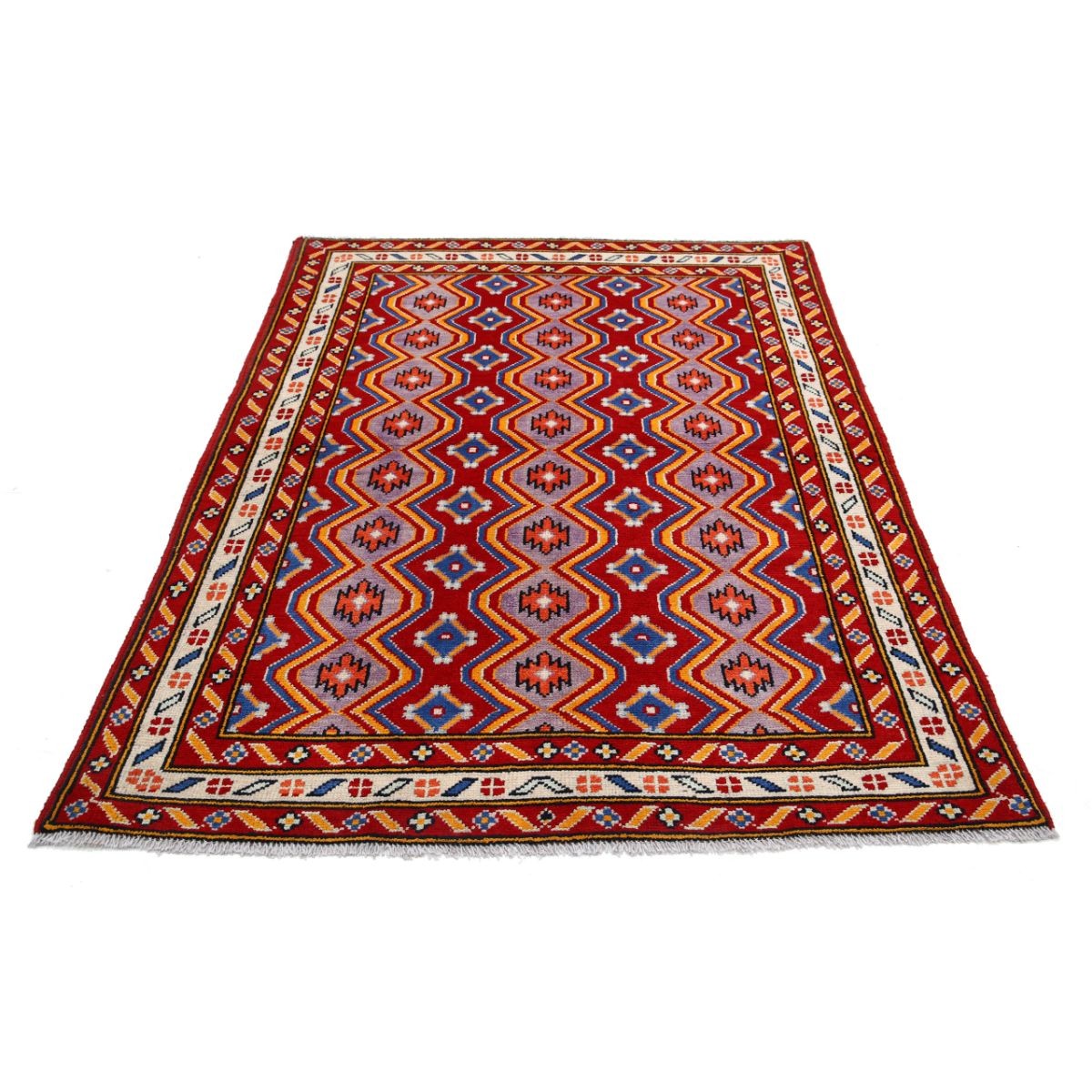 Revival 5x7 Handmade Double Knotted Washable Wool Rug - Colorful