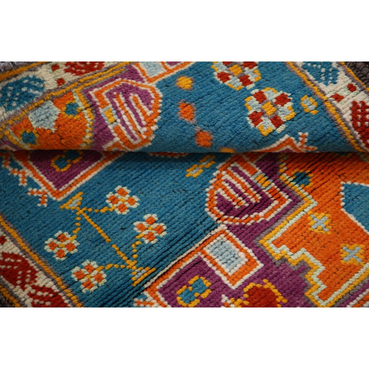 Revival 3x4 Handmade Double Knotted Washable Wool Rug - Colorful