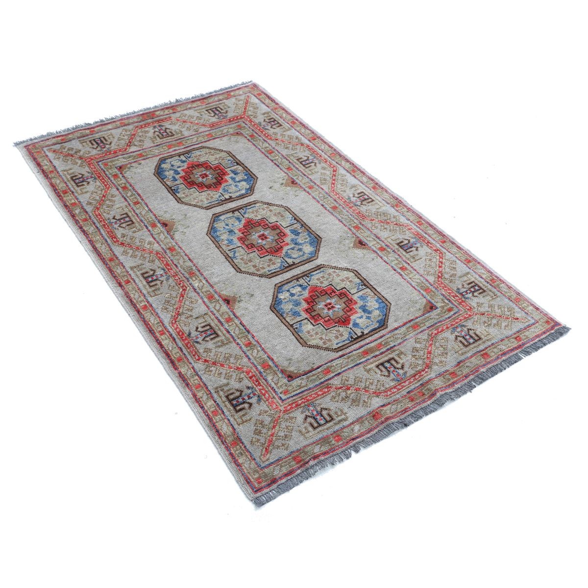 Revival 3x5 Handmade Double Knotted Washable Wool Rug - Colorful
