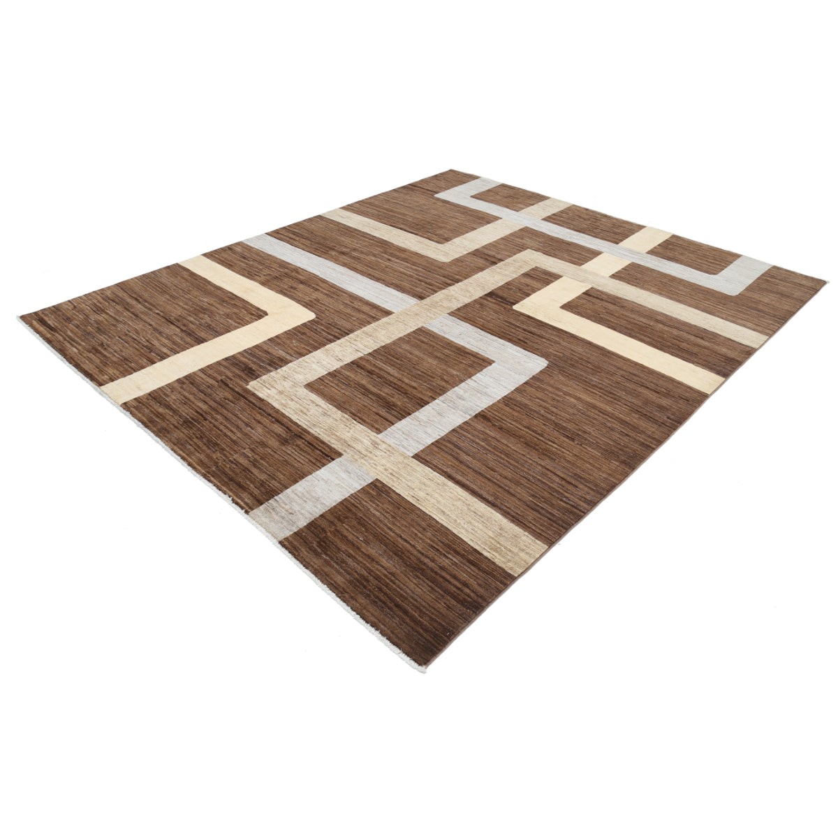 Modcar 8x9 Handmade Double Knotted Washable Wool Rug - Colorful