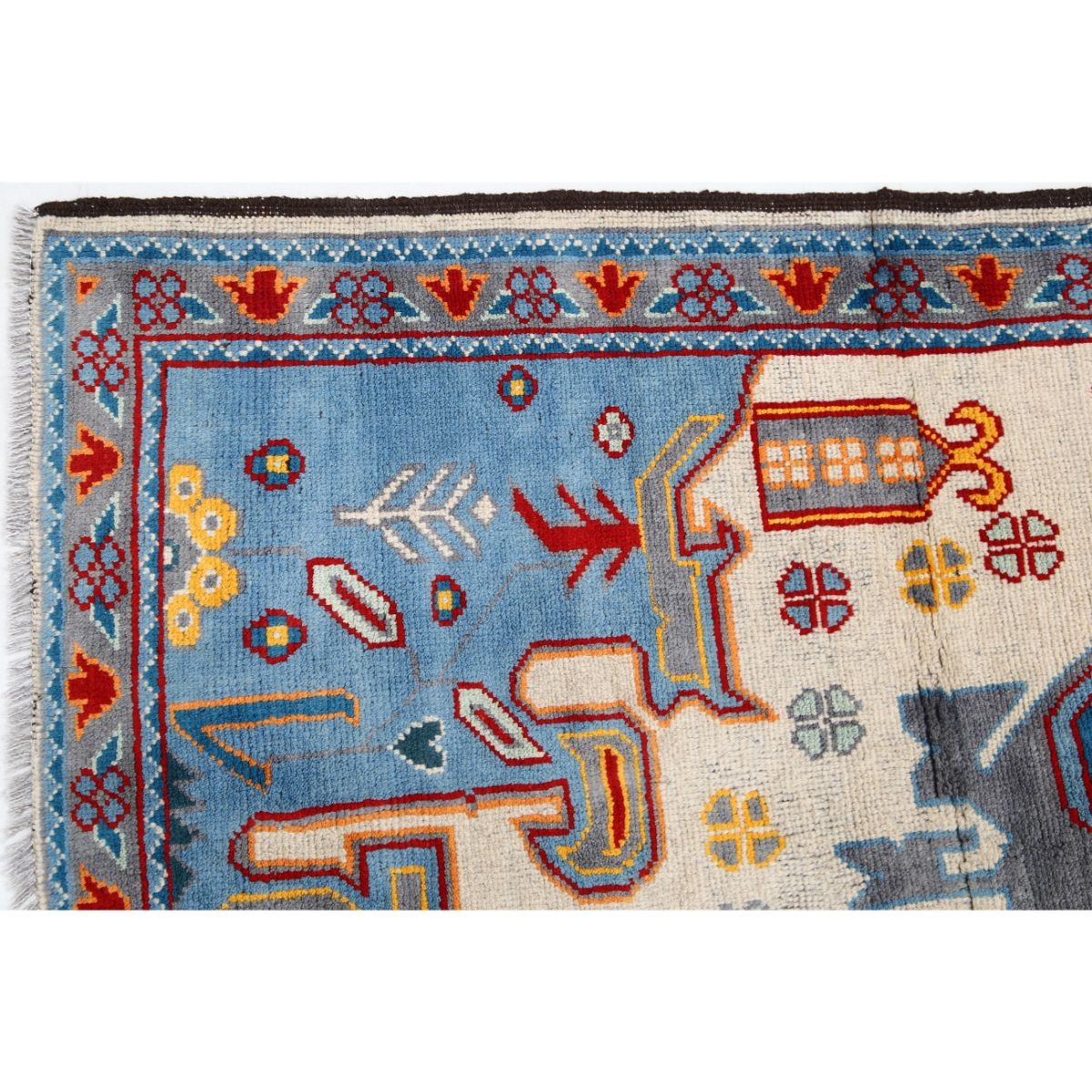 Revival 6x8 Handmade Double Knotted Washable Wool Rug - Colorful