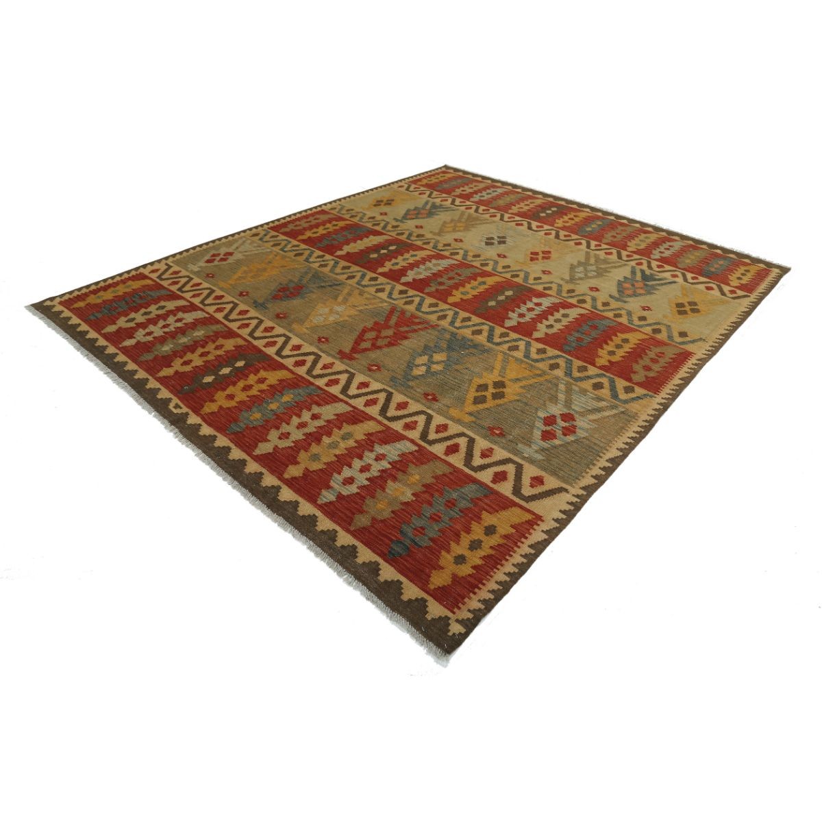 Maimana 8x10 Hand Woven Washable Wool Rug - Colorful