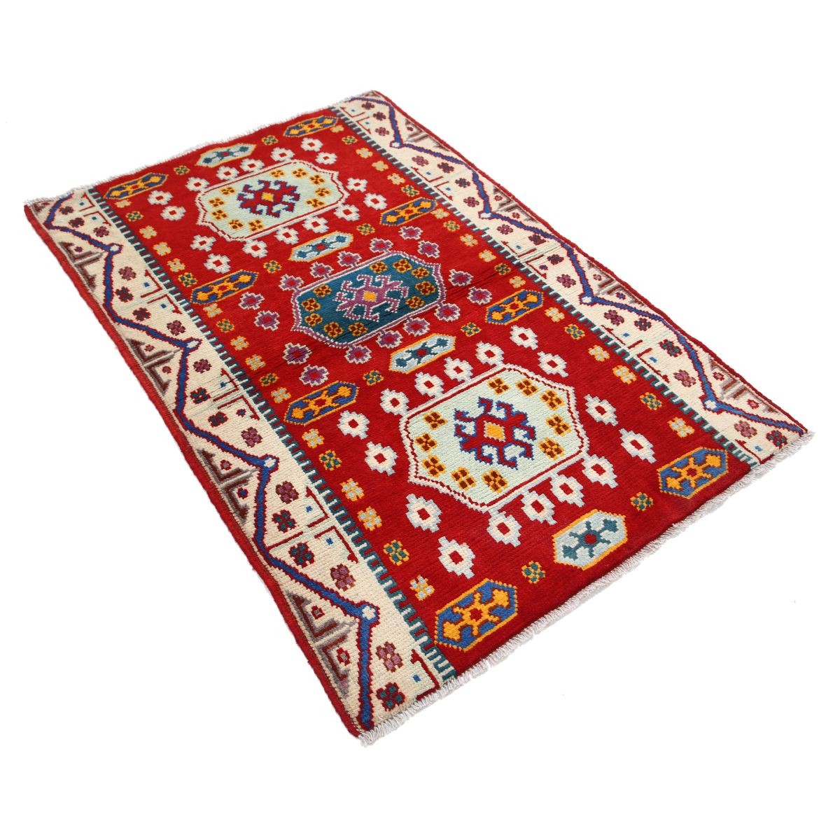 Revival 3x5 Handmade Double Knotted Washable Wool Rug - Colorful
