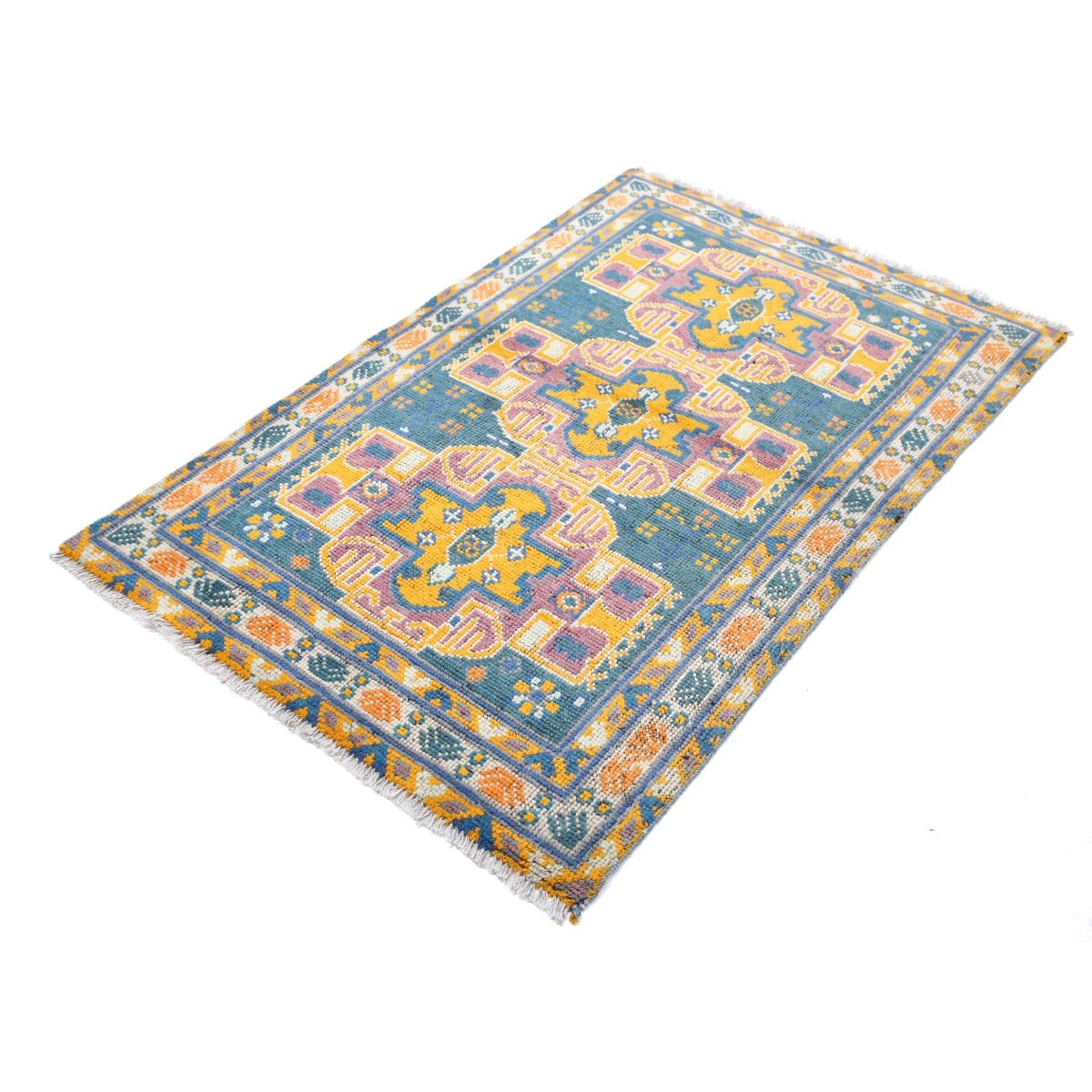Revival 3x5 Handmade Double Knotted Washable Wool Rug - Colorful