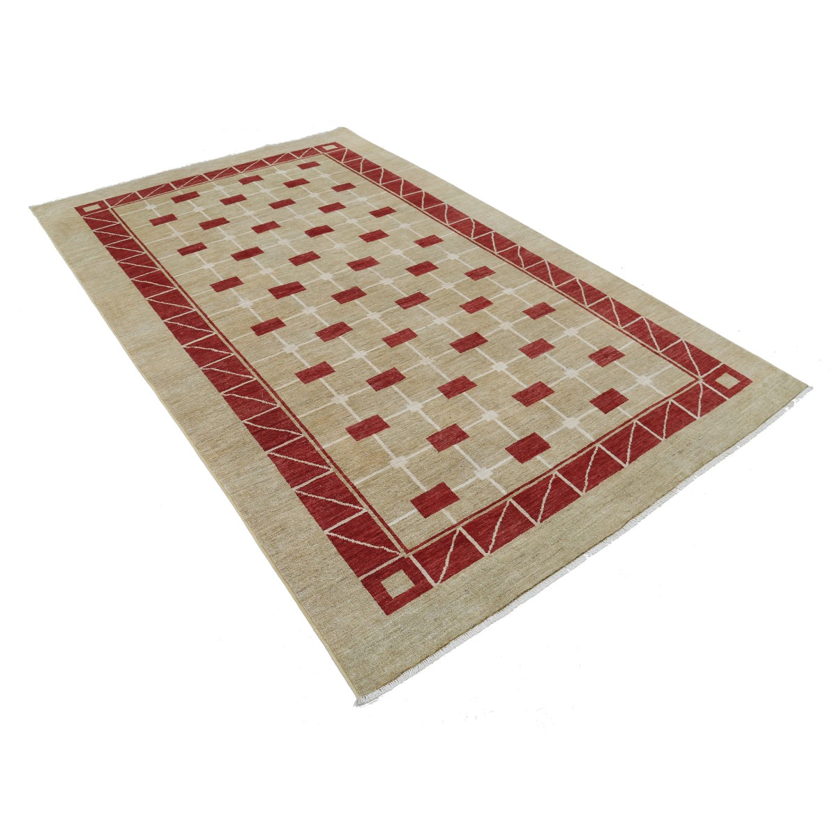 Modcar 6x9 Handmade Double Knotted Washable Wool Rug - Colorful