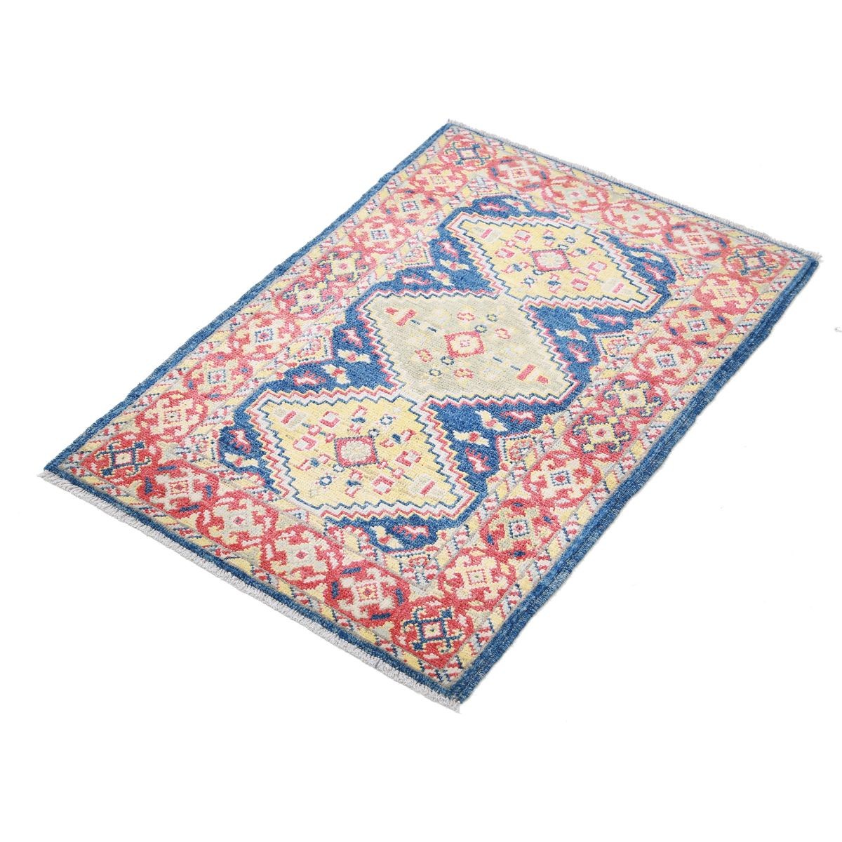 Revival 2x3 Handmade Double Knotted Washable Wool Rug - Colorful