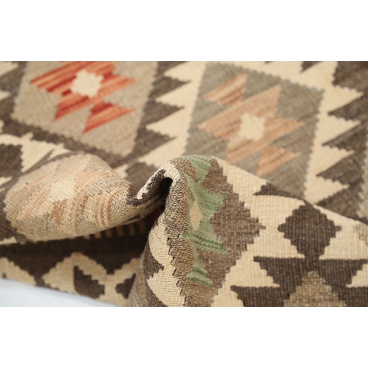 Maimana 5x6 Hand Woven Washable Wool Rug - Colorful