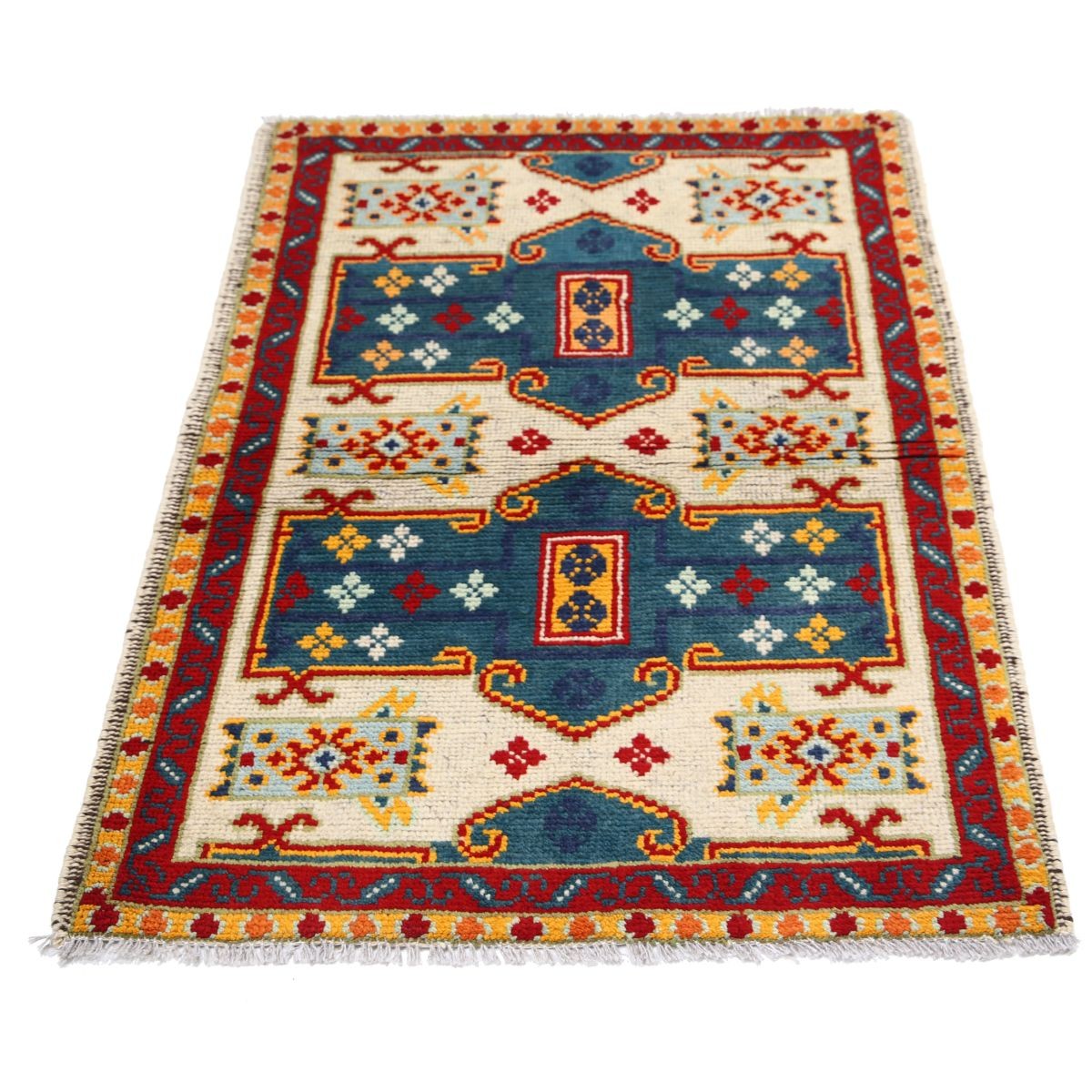 Revival 3x4 Handmade Double Knotted Washable Wool Rug - Colorful