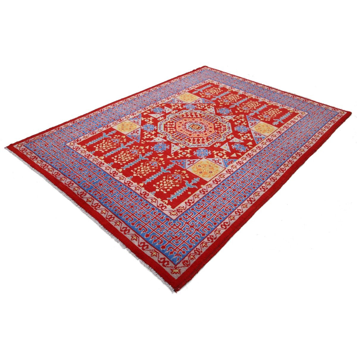 Revival 6x8 Handmade Double Knotted Washable Wool Rug - Colorful