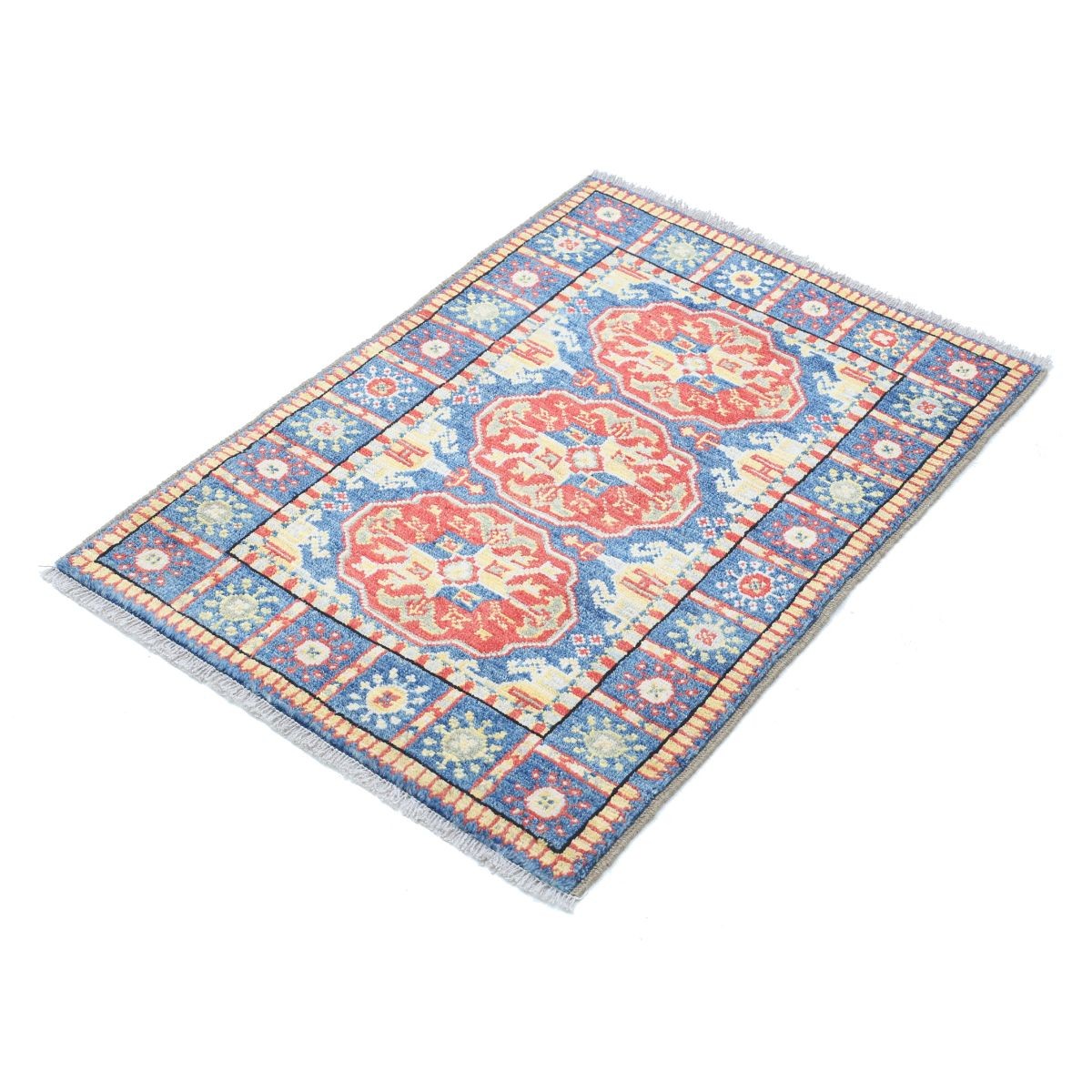 Revival 2x3 Handmade Double Knotted Washable Wool Rug - Colorful