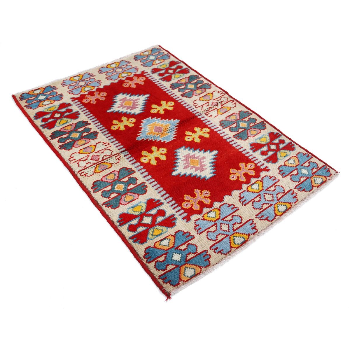 Revival 3x5 Handmade Double Knotted Washable Wool Rug - Colorful