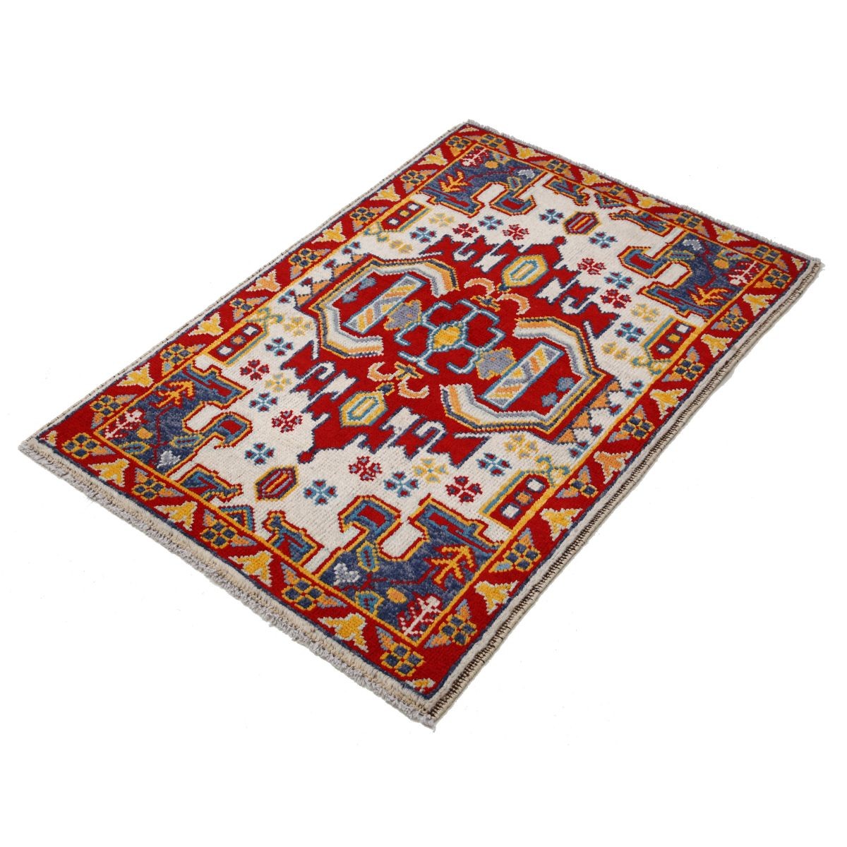 Revival 3x4 Handmade Double Knotted Washable Wool Rug - Colorful