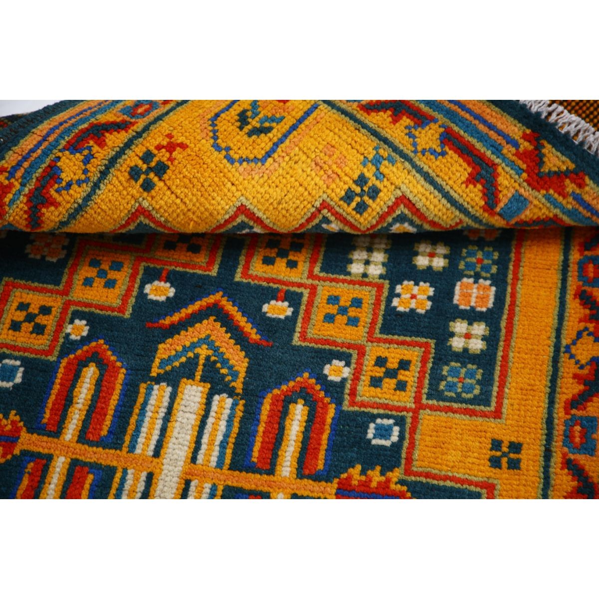 Revival 3x4 Handmade Double Knotted Washable Wool Rug - Colorful