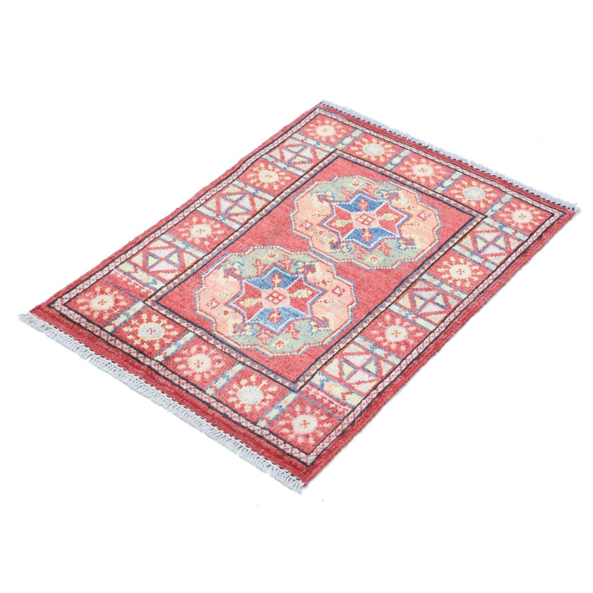 Revival 2x3 Handmade Double Knotted Washable Wool Rug - Colorful