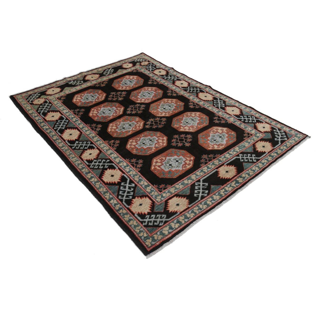 Revival 5x7 Handmade Double Knotted Washable Wool Rug - Colorful