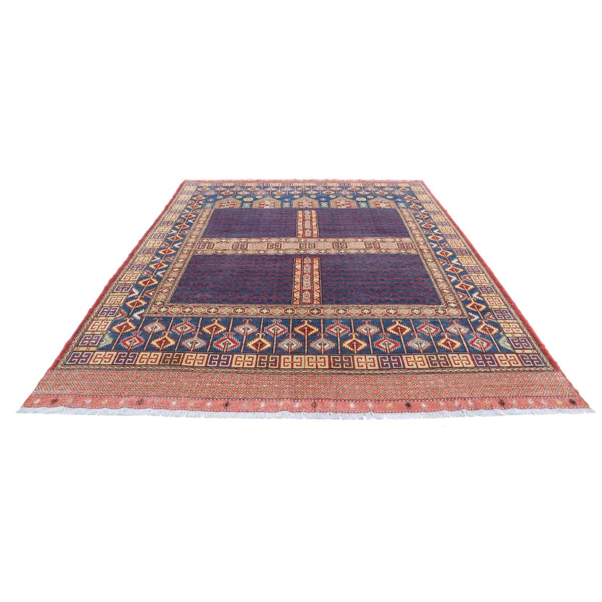 Revival 8x10 Handmade Double Knotted Washable Wool Rug - Colorful