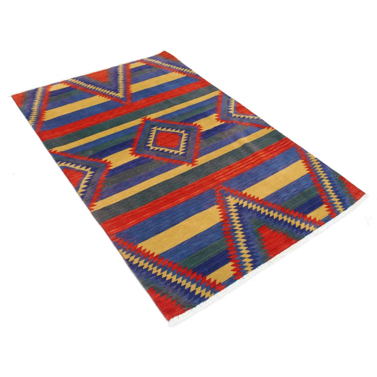 Dhanak 4x6 Machine-Made Washable Wool Rug - Colorful