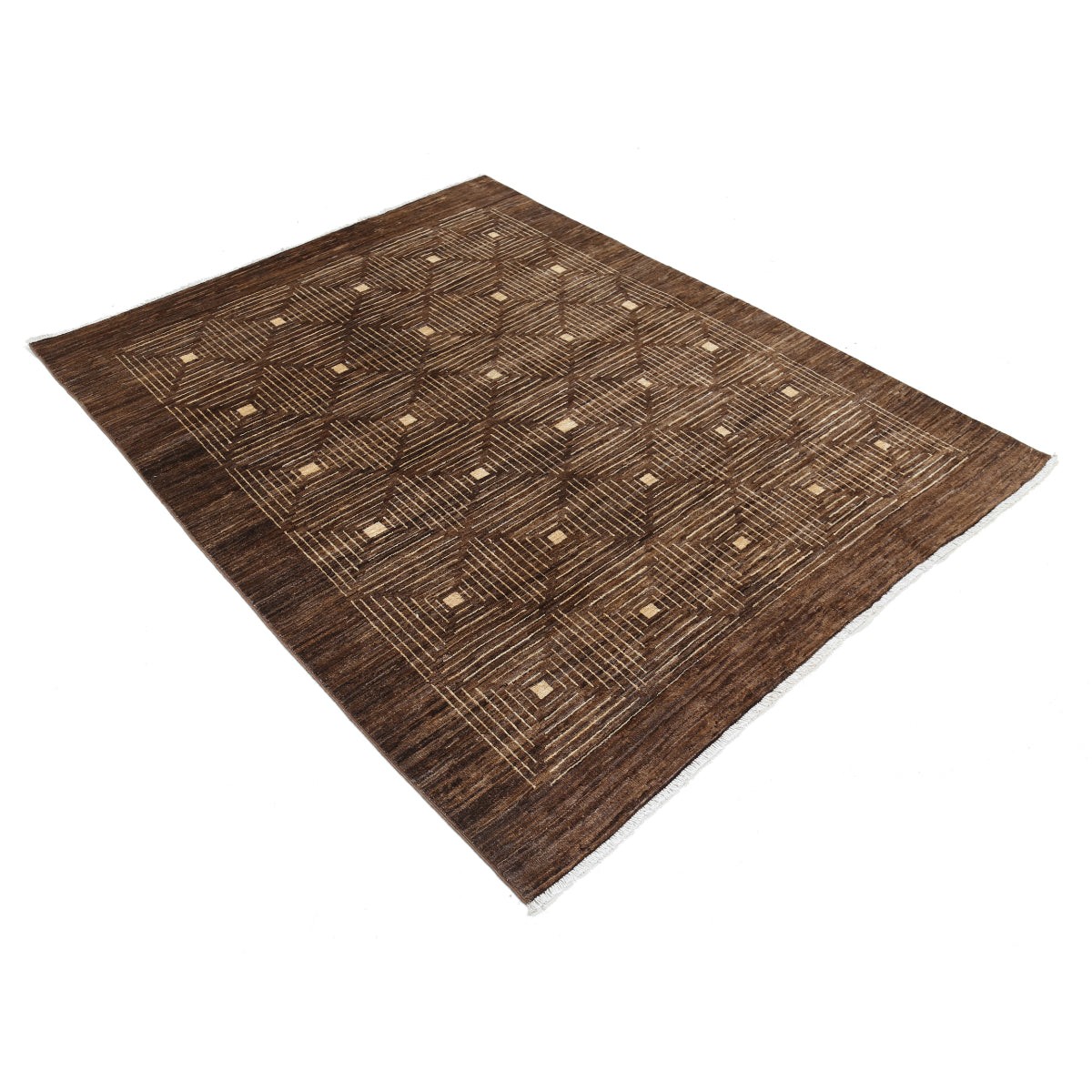 Modcar 5x6 Handmade Double Knotted Washable Wool Rug - Colorful