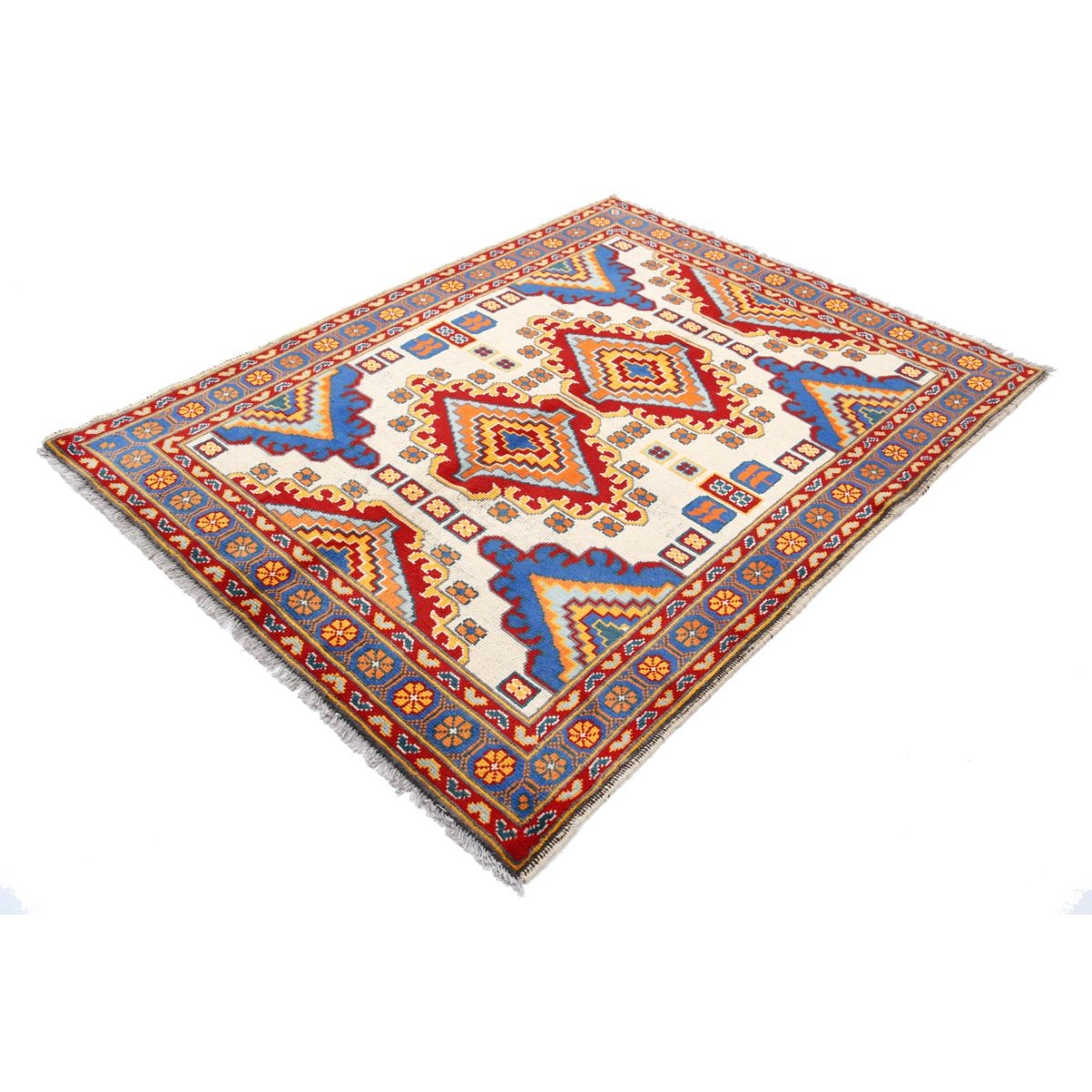Revival 5x7 Handmade Double Knotted Washable Wool Rug - Colorful