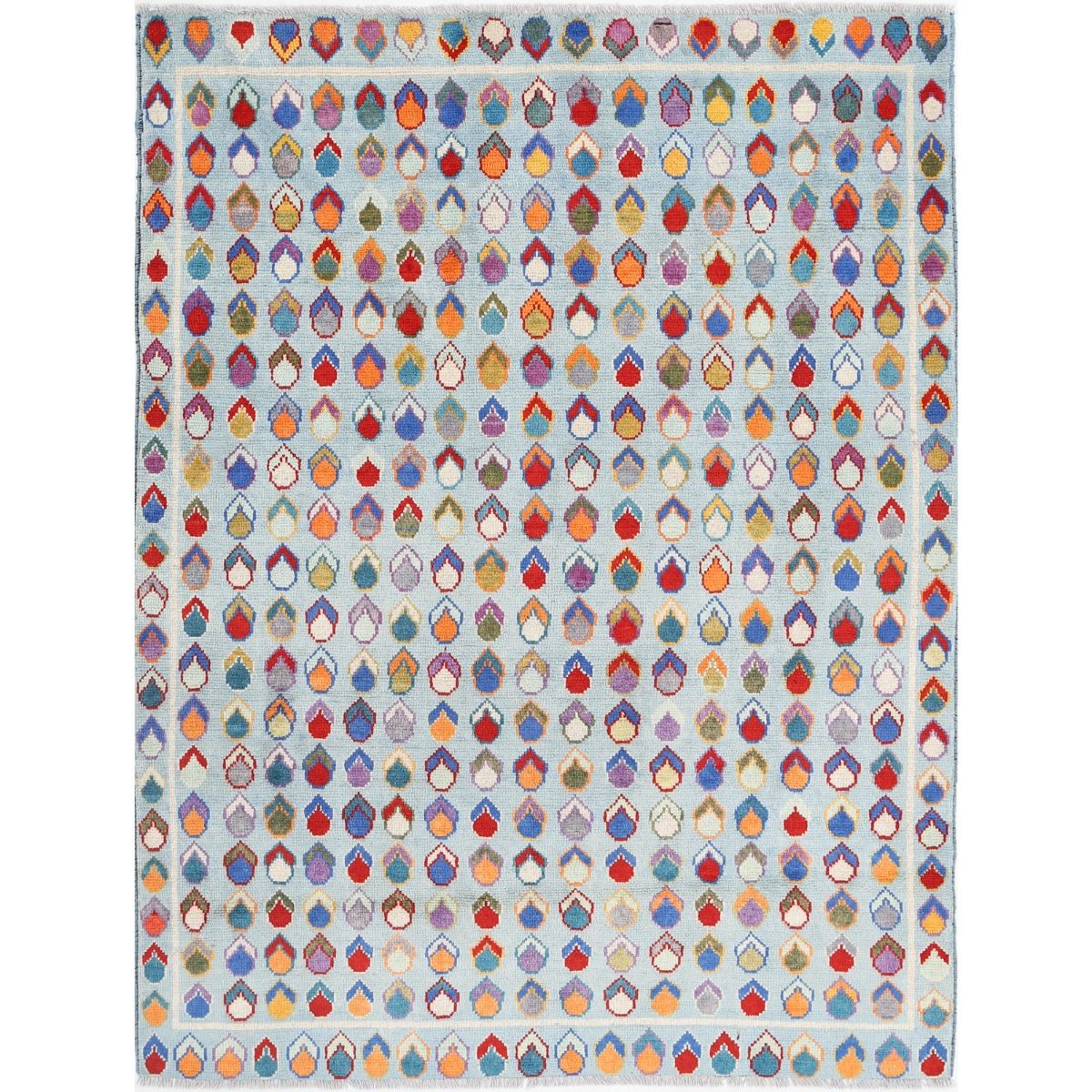 Revival 5x6 Handmade Double Knotted Washable Wool Rug - Colorful