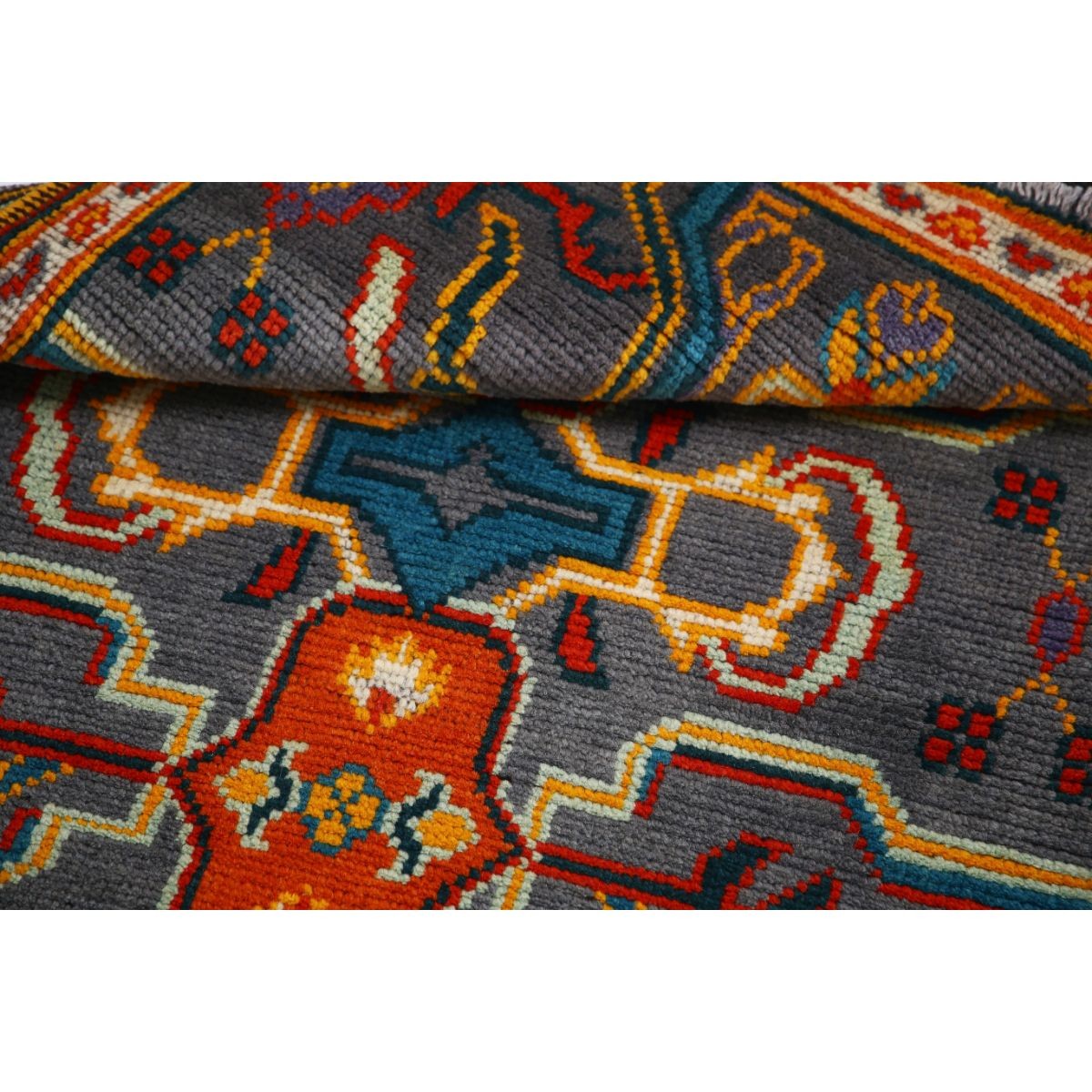 Revival 3x4 Handmade Double Knotted Washable Wool Rug - Colorful