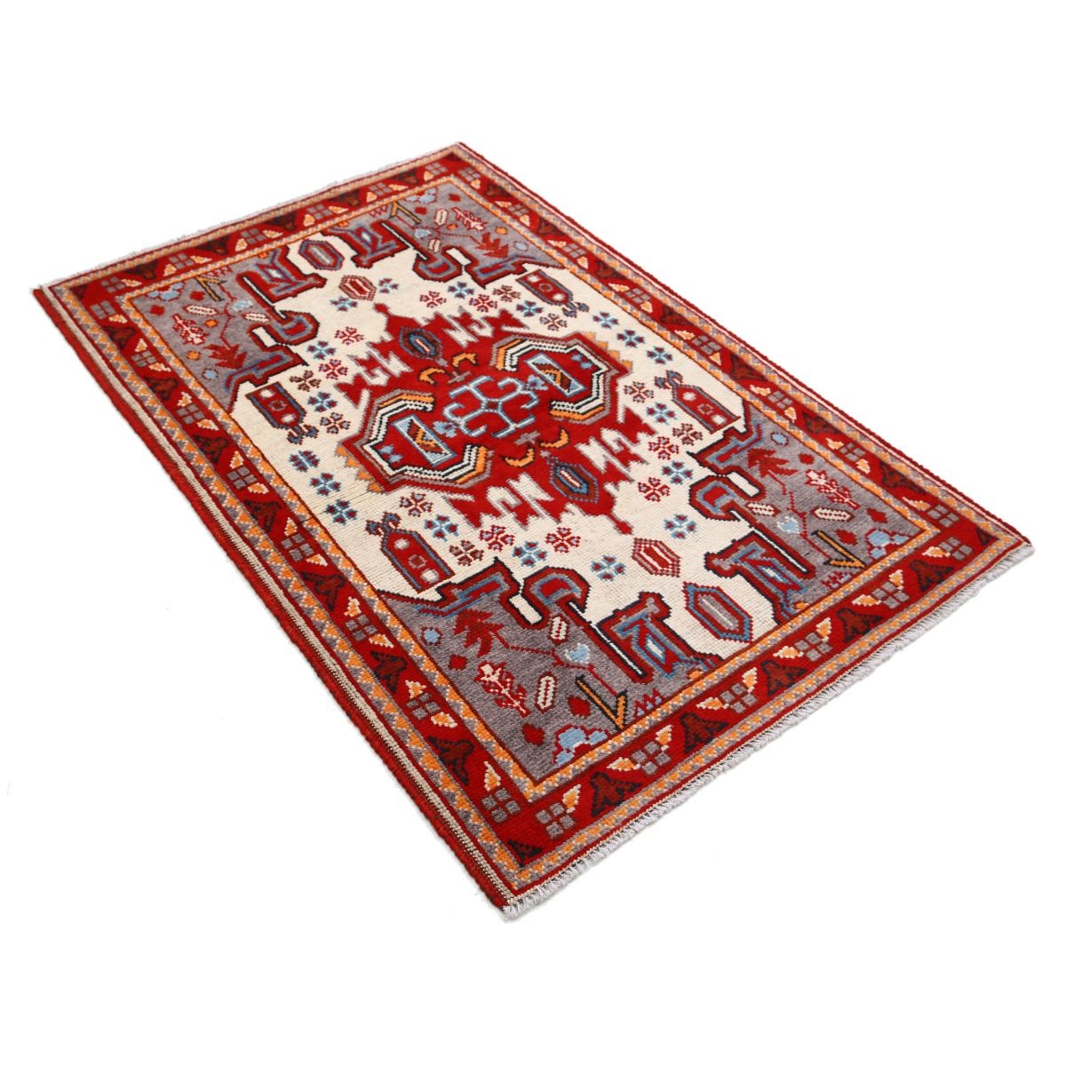Revival 3x5 Handmade Double Knotted Washable Wool Rug - Colorful