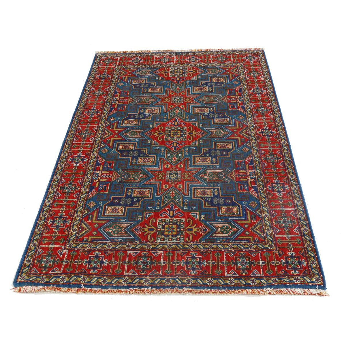Gulshan-3'10" 4x6 Machine-Made Washable Wool Rug - Colorful