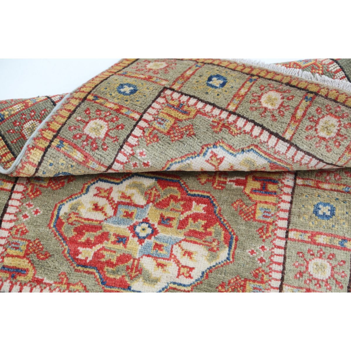 Revival 2x3 Handmade Double Knotted Washable Wool Rug - Colorful