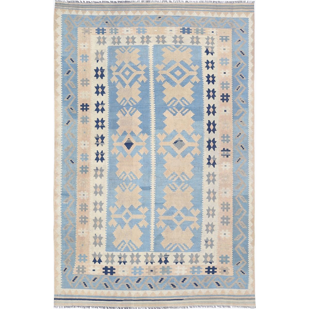 Kafkaas 6x10 Hand Woven Washable Wool Rug - Soft Hues