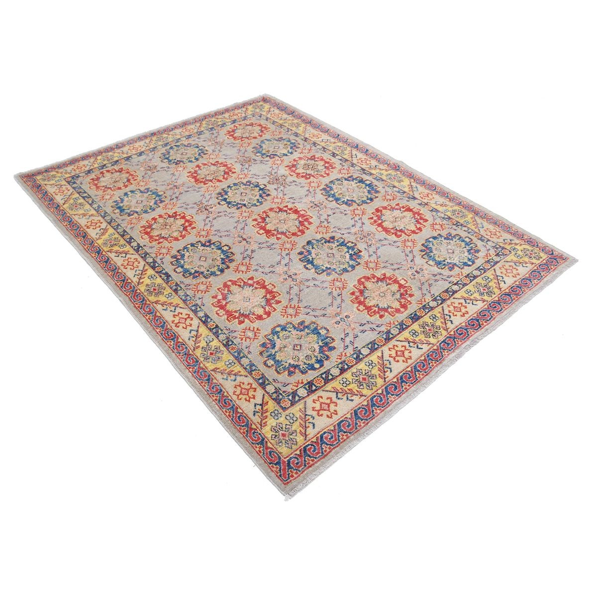 Revival 5x7 Handmade Double Knotted Washable Wool Rug - Colorful