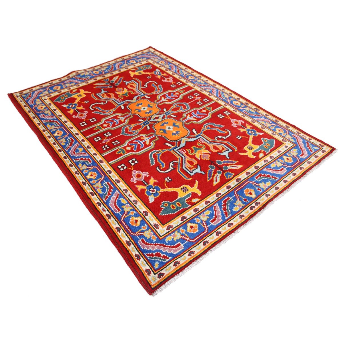 Revival 5x7 Handmade Double Knotted Washable Wool Rug - Colorful