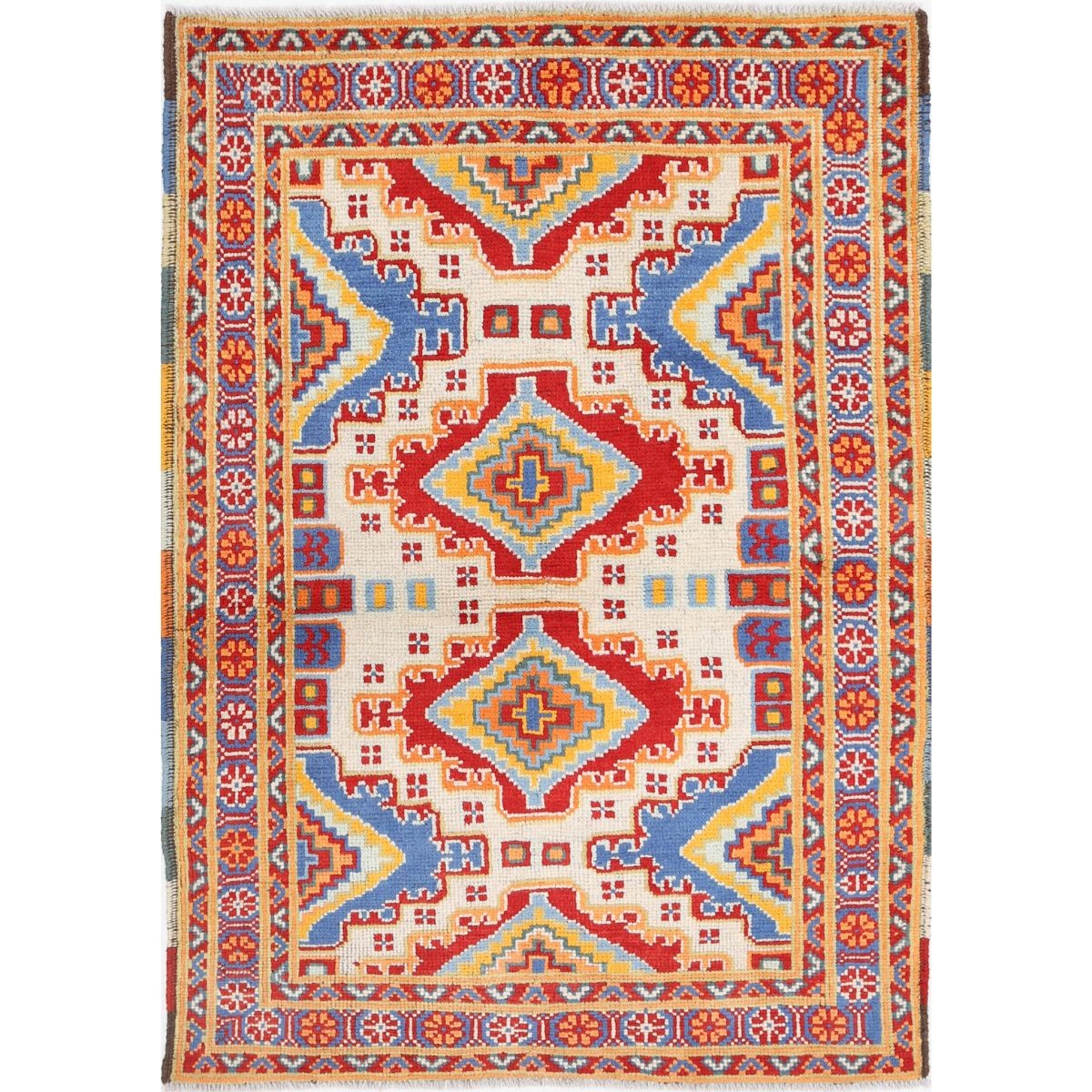 Revival 3x5 Handmade Double Knotted Washable Wool Rug - Colorful