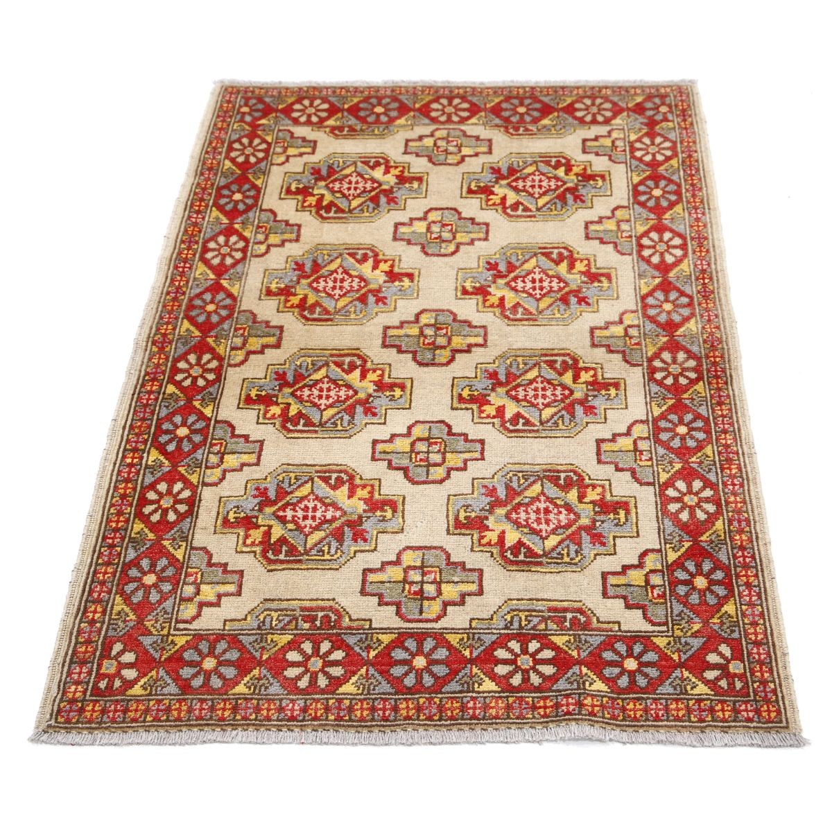 Revival 3x4 Handmade Double Knotted Washable Wool Rug - Colorful