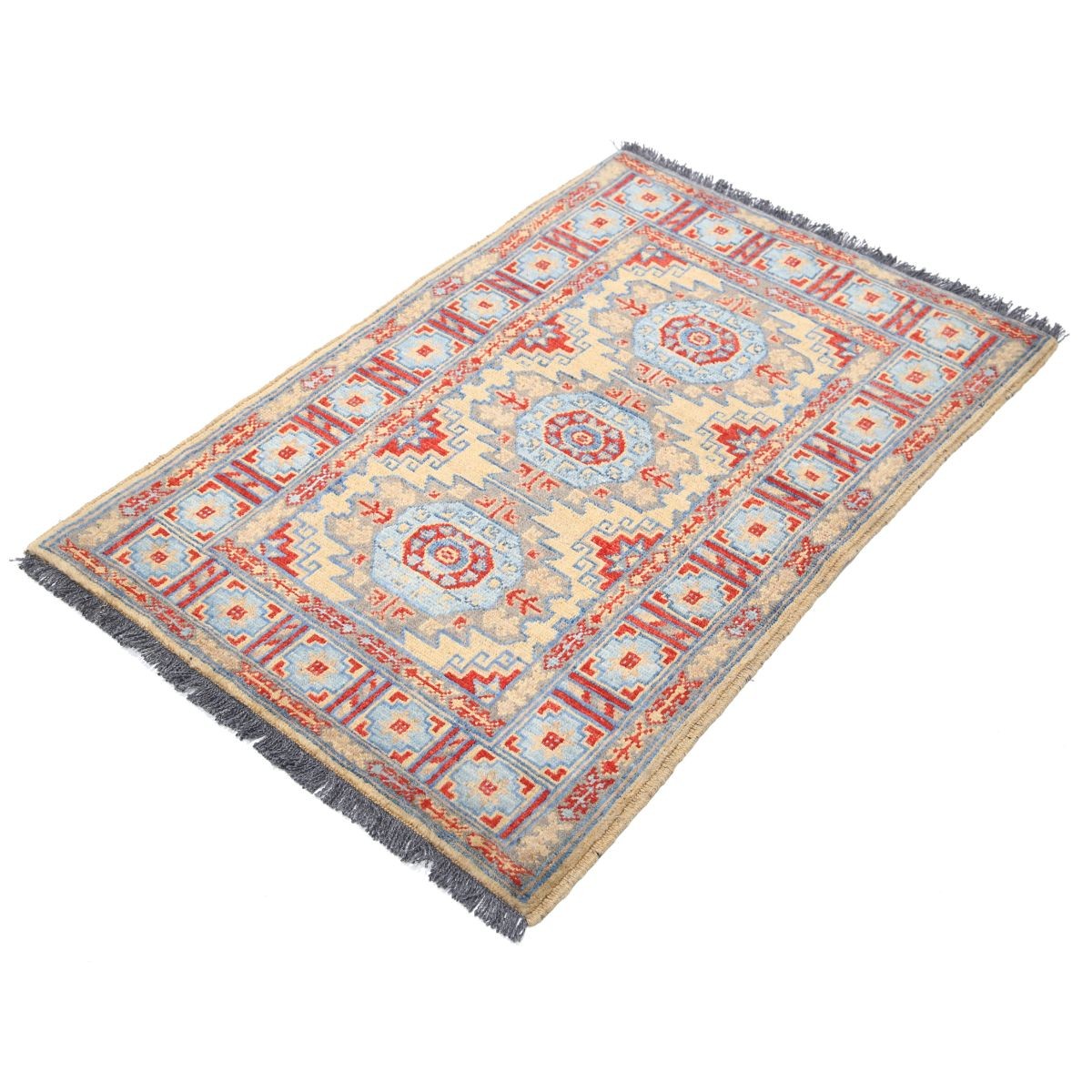 Revival 3x4 Handmade Double Knotted Washable Wool Rug - Colorful