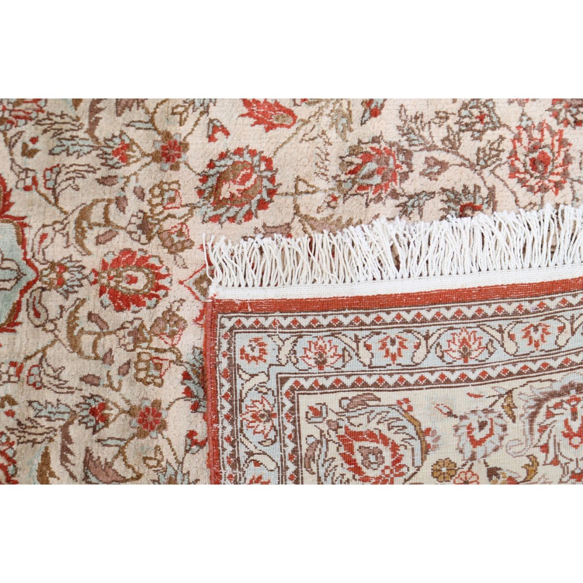 Qum 3x5 Handmade Double Knotted Washable Silk Rug - Colorful