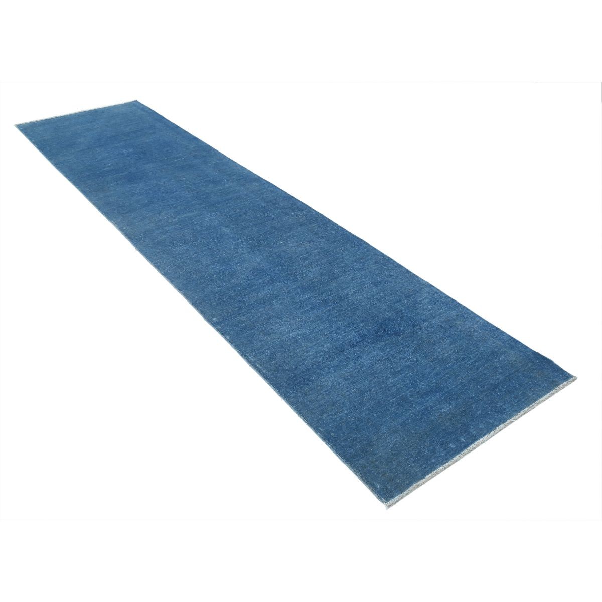 Overdye 3x11 Handmade Double Knotted Washable Wool Runner - Monochormatic