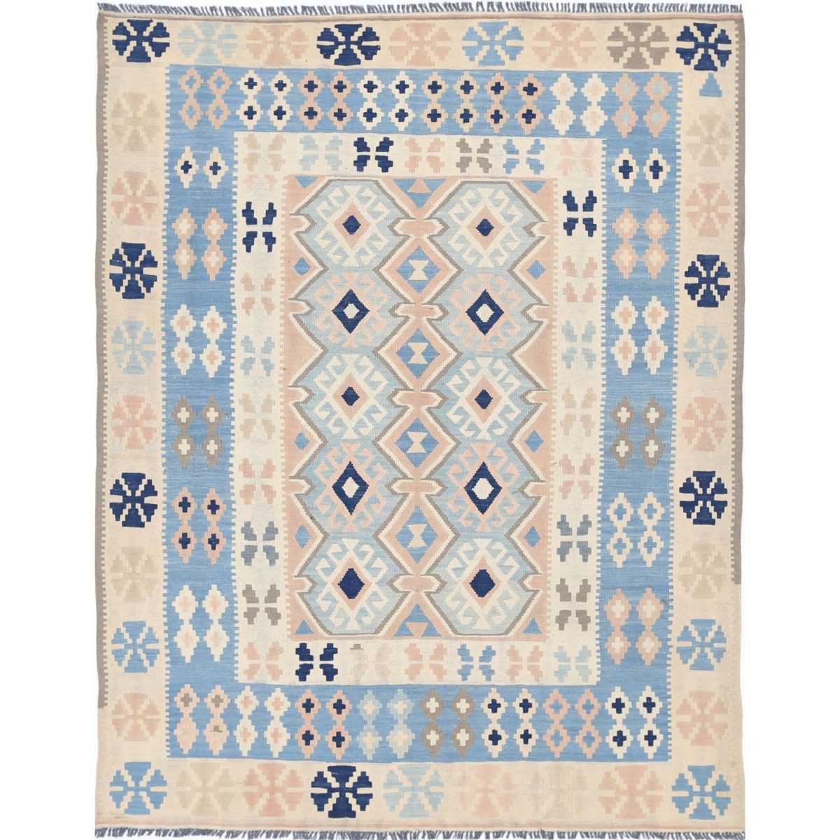 Kafkaas 5x7 Hand Woven Washable Wool Rug - Soft Hues