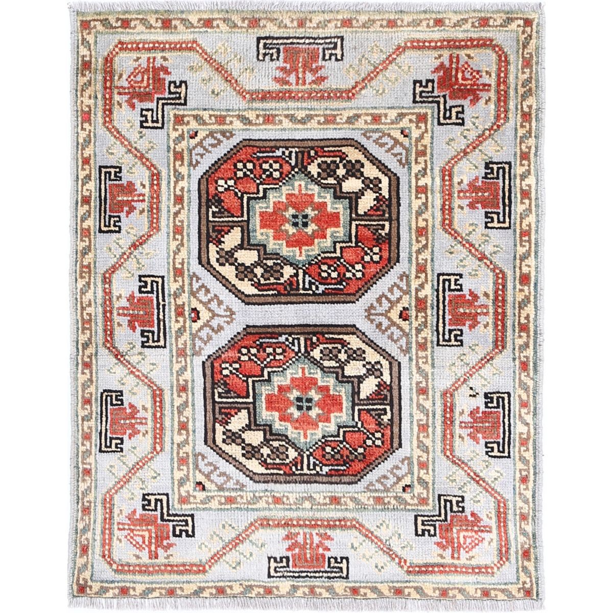 Revival 2x3 Handmade Double Knotted Washable Wool Rug - Colorful