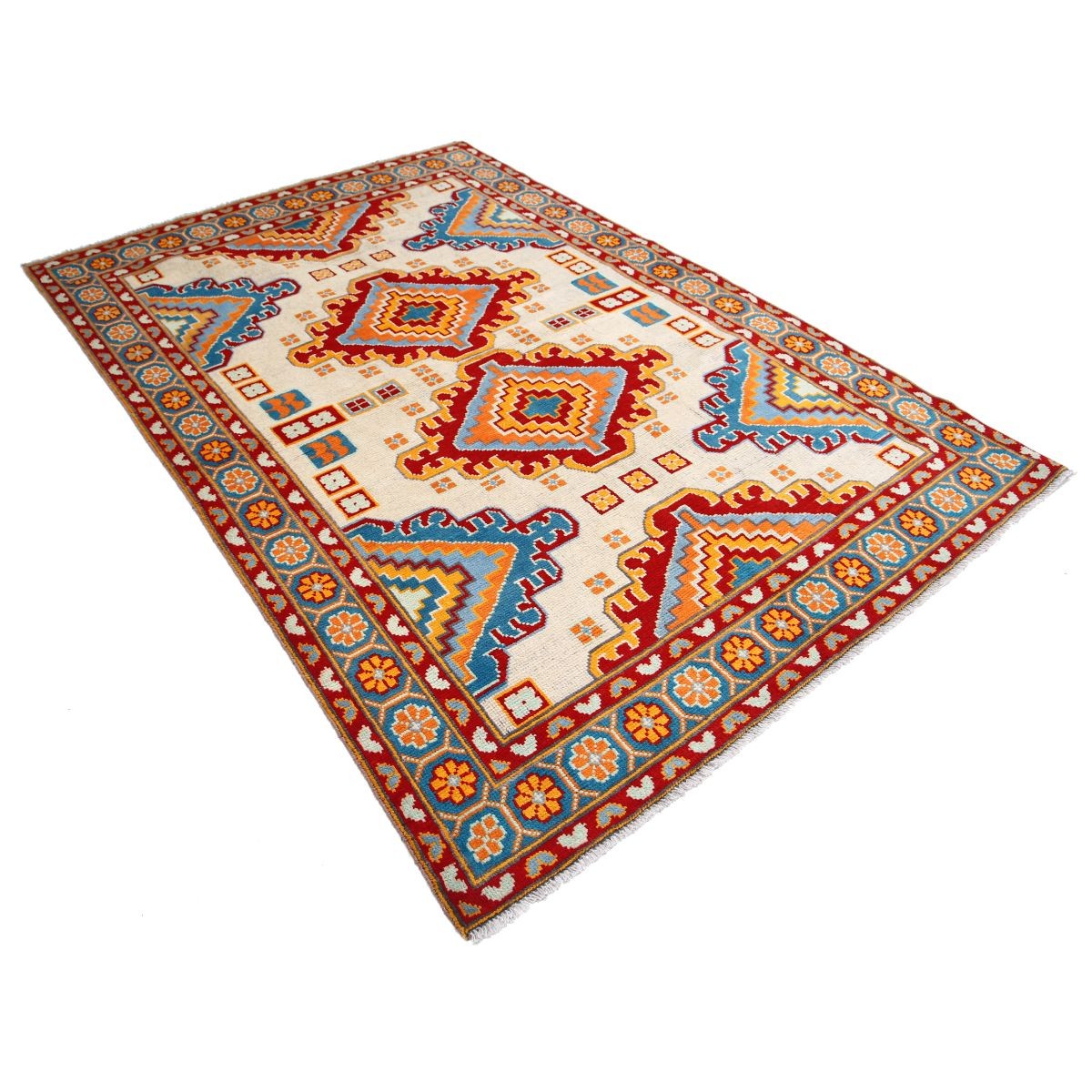 Revival 6x8 Handmade Double Knotted Washable Wool Rug - Colorful