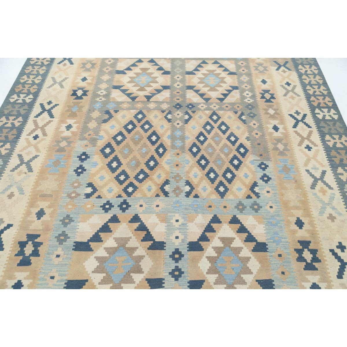 Kafkaas 7x10 Hand Woven Washable Wool Rug - Soft Hues