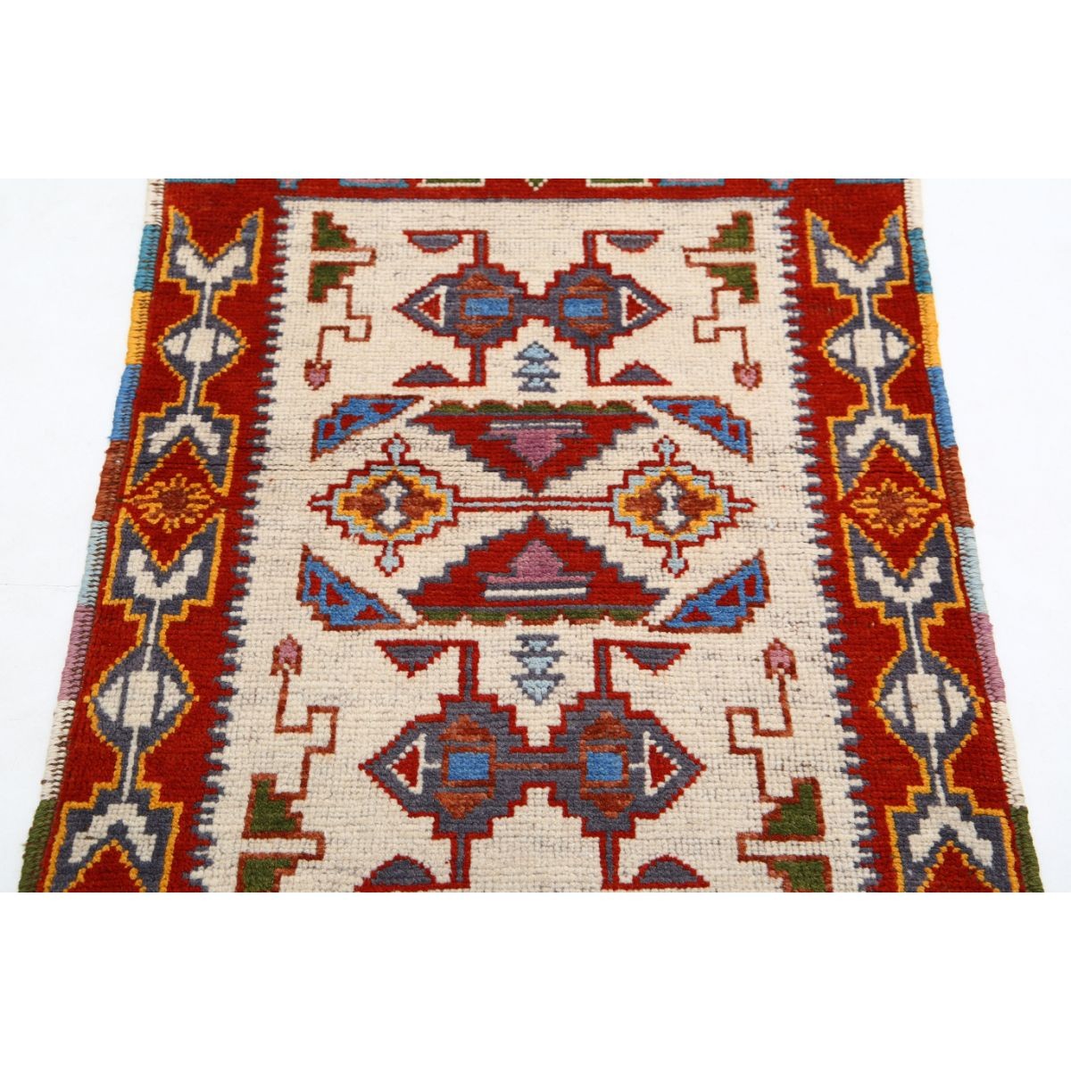 Revival 3x4 Handmade Double Knotted Washable Wool Rug - Colorful