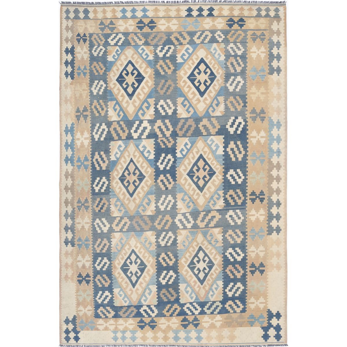 Kafkaas 7x10 Hand Woven Washable Wool Rug - Colorful