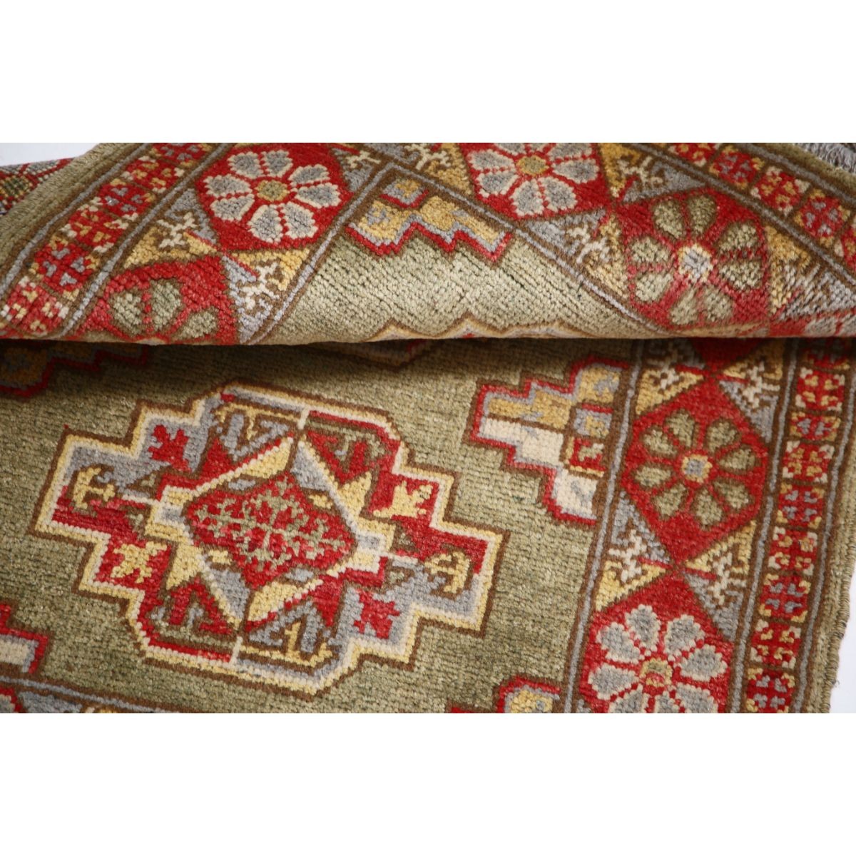 Revival 2x3 Handmade Double Knotted Washable Wool Rug - Colorful