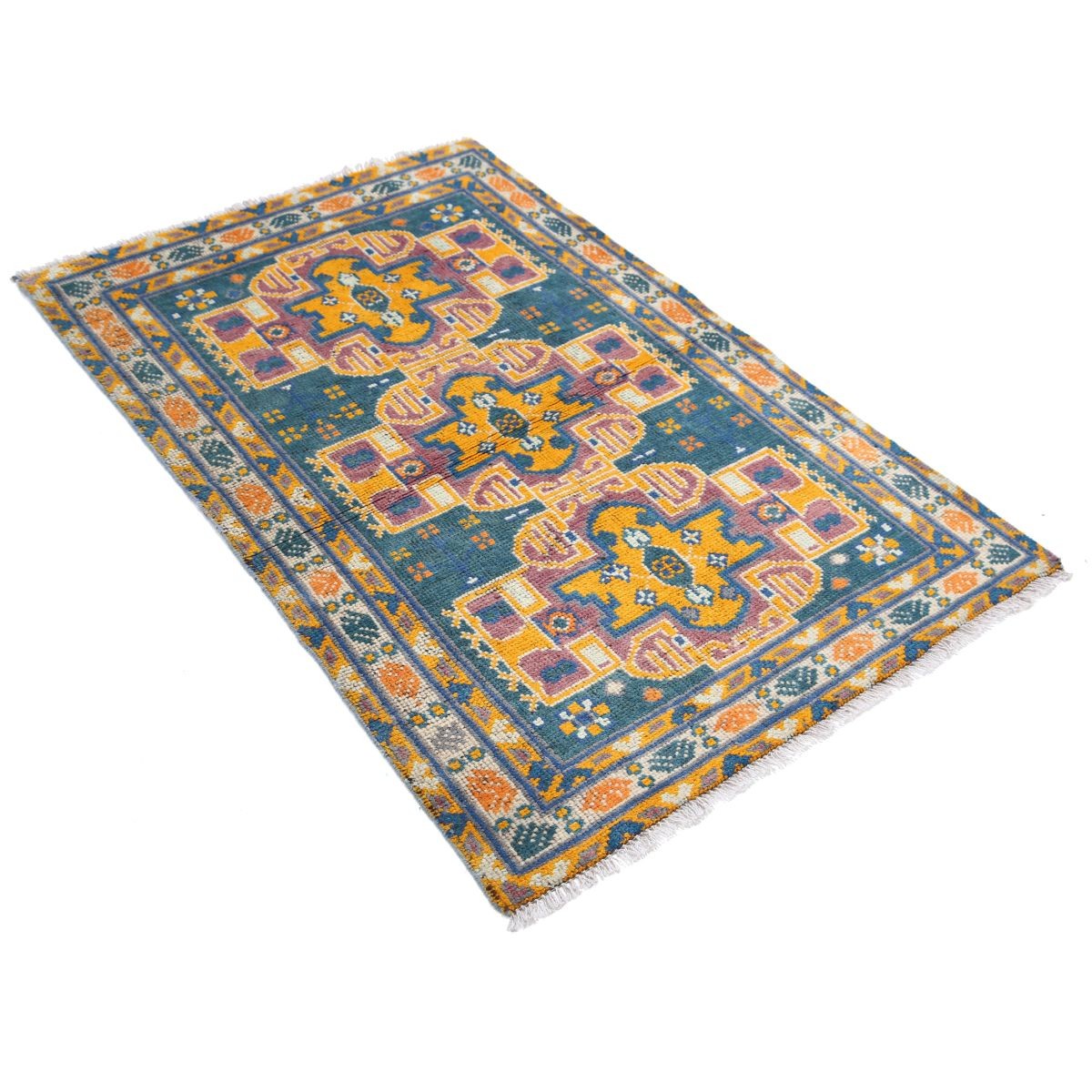 Revival 3x5 Handmade Double Knotted Washable Wool Rug - Colorful