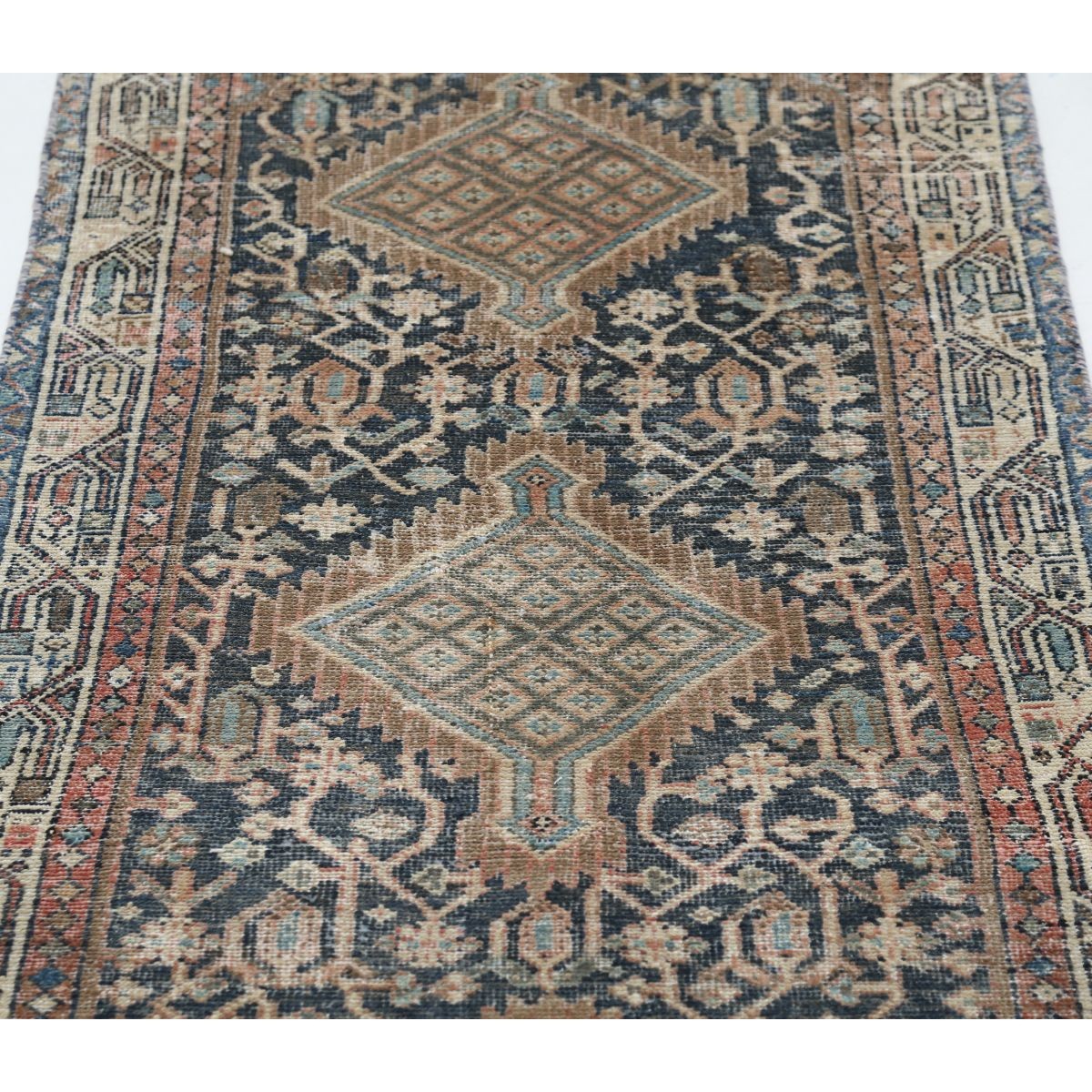 Vintage 3x8 Handmade Double Knotted Washable Wool Runner - Soft Hues