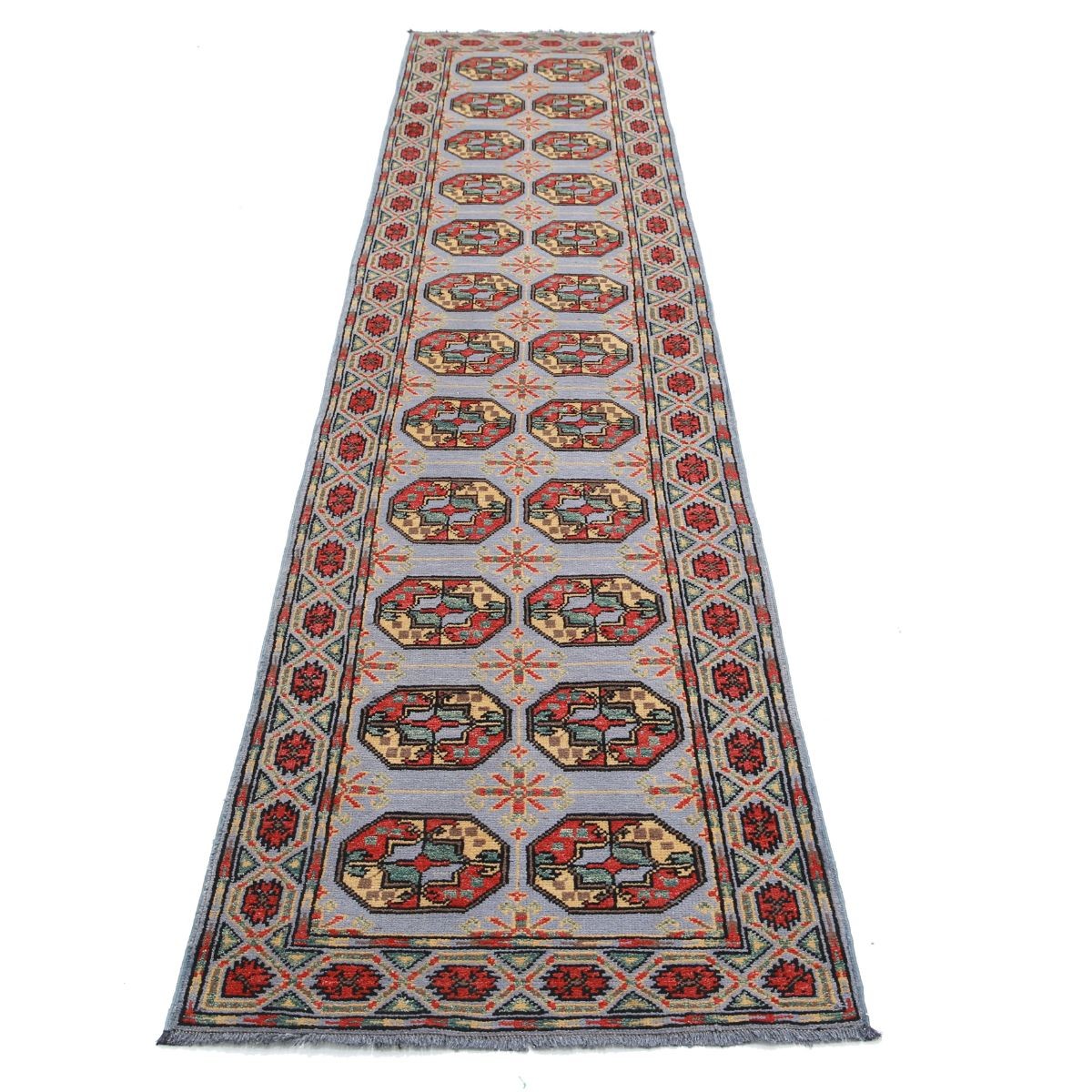 Revival 2x11 Handmade Double Knotted Washable Wool Runner - Colorful