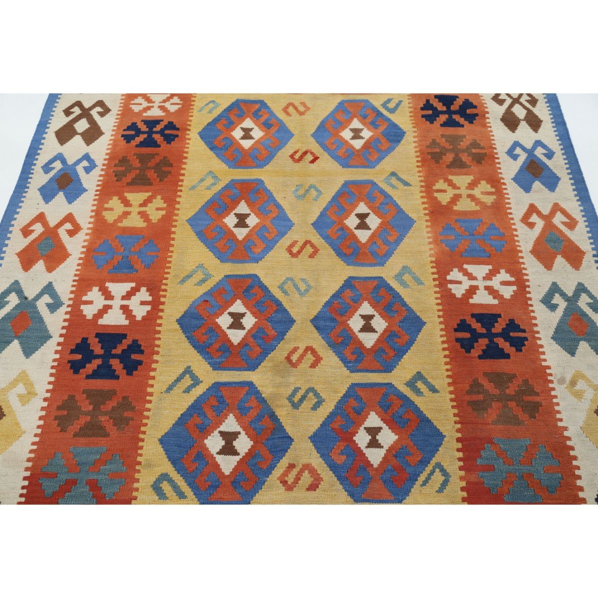 Kafkaas 5x7 Hand Woven Washable Wool Rug - Colorful