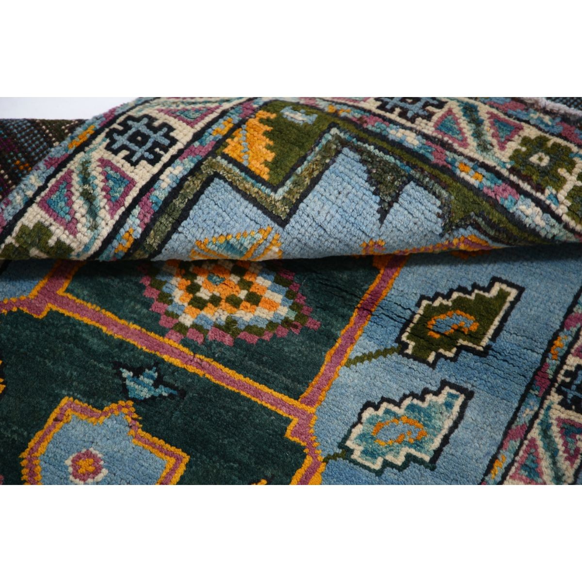 Revival 3x4 Handmade Double Knotted Washable Wool Rug - Colorful